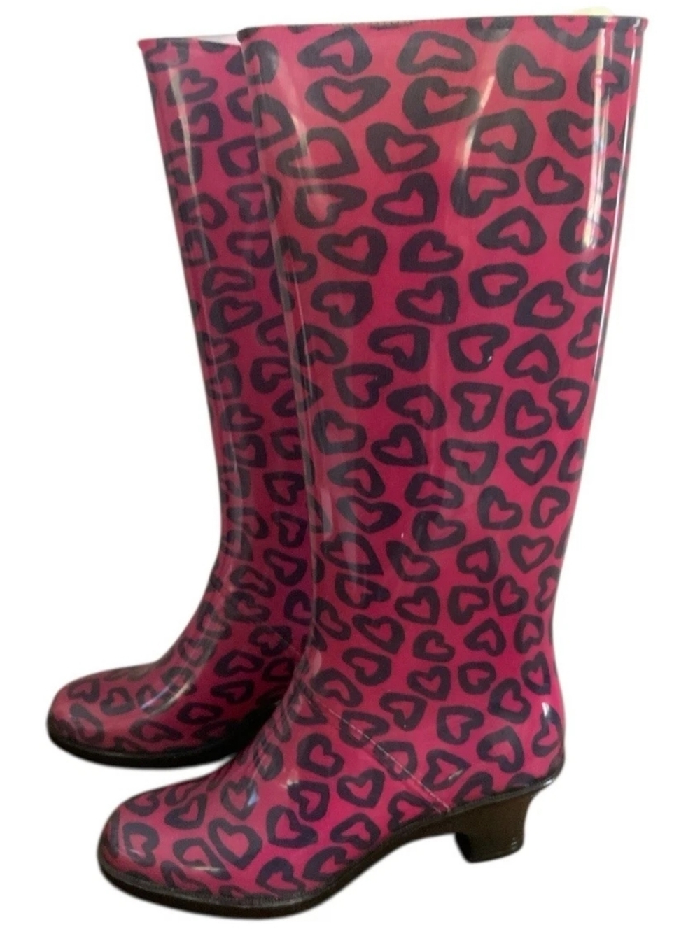 Marc By Marc Jacobs Red and Black Heart Rain Boots Made In Italy